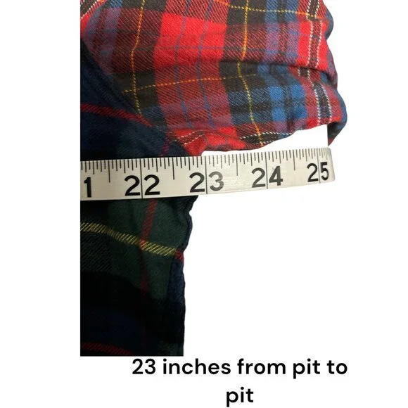 J.Crew Mens Flannel Plaid Shirt - L - 100% Cotton Red & Green - Picture 8 of 9